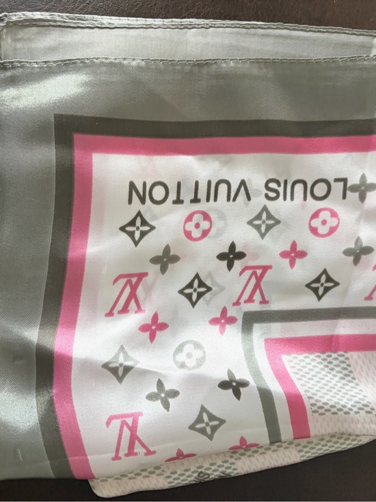 Unbranded Accessories - Monogram LUXORY Pink & Gray Blooming Flower Silk Scarf NWOT